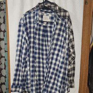 St. John's Bay Blue and White Plaid Shirt